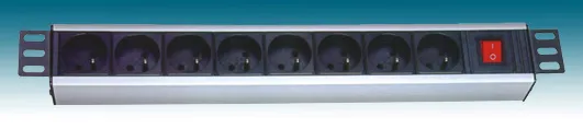 PremiumCord 19" PDU, 1.5U, 8x230V, 2m kabel Euro, vypínač