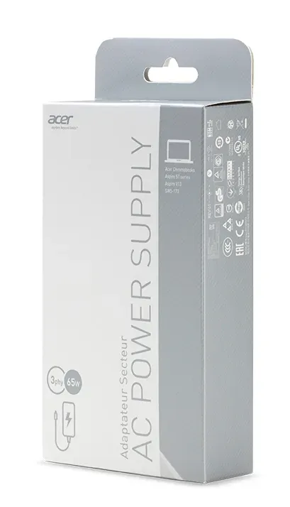ACER Adapter 65W_3PHY BLK ADAPTER - EU POWER CORD (RETAIL PACK) pro Chromebook, S7, V13 a SW5+173