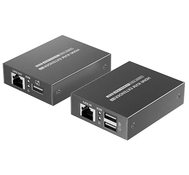 XtendLan CAT6 HDMI extender, vysílač+přijímač, 40m 4k/2k/1080p po jednom CAT6 kabelu, POC, přenos IR a USB (KVM)