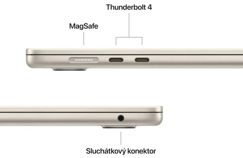 MacBook Air 15" M5 s 10jádrovým CPU a 10jádrovým GPU, 16GB, 512GB SSD – Starlight