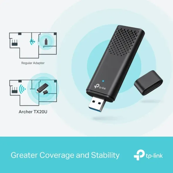 TP-LINK Archer TX20U AX1800 Dual Band Wi-Fi 6 Wireless USB Adapter