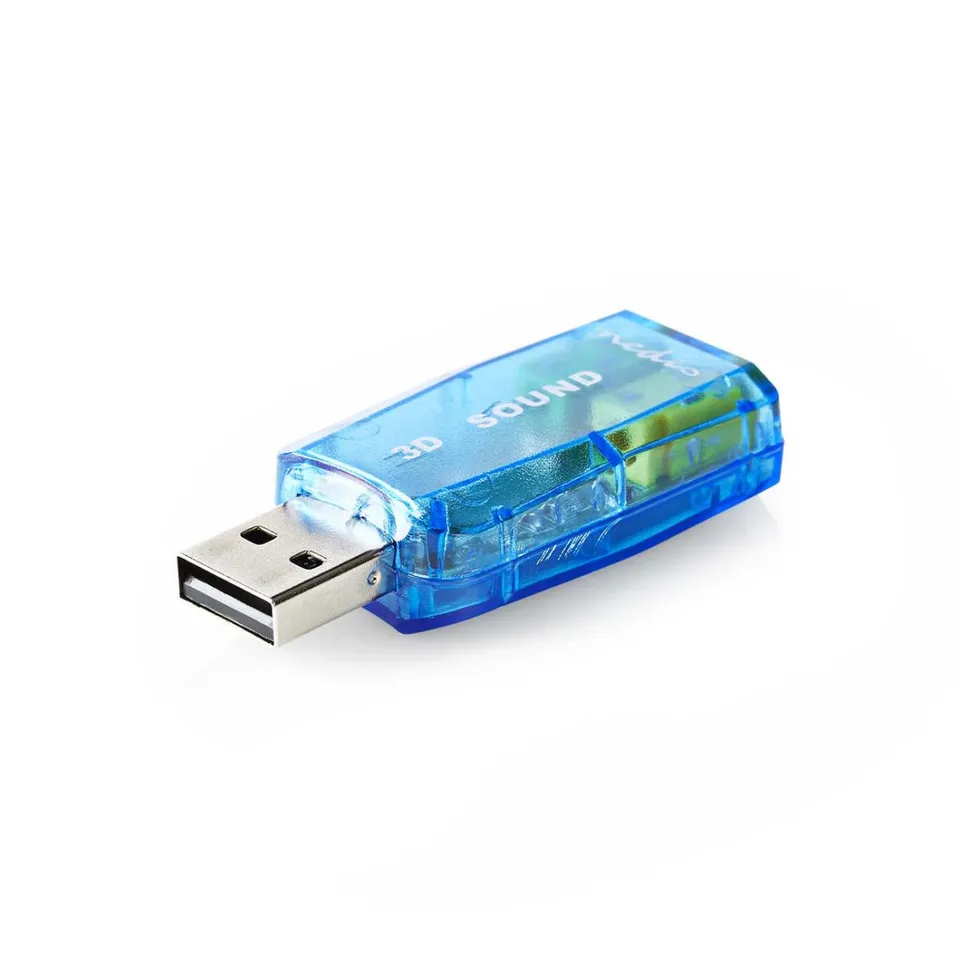 Nedis USCR10051BU - Soundkarte | 3D Sound 5.1 | USB 2.0 | Doppelter 3,5 Stecker