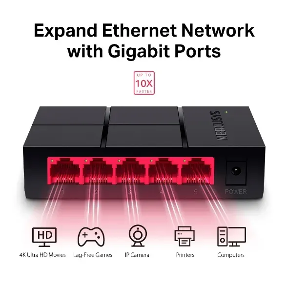 MERCUSYS MS105G switch (5xGbE, fanless)