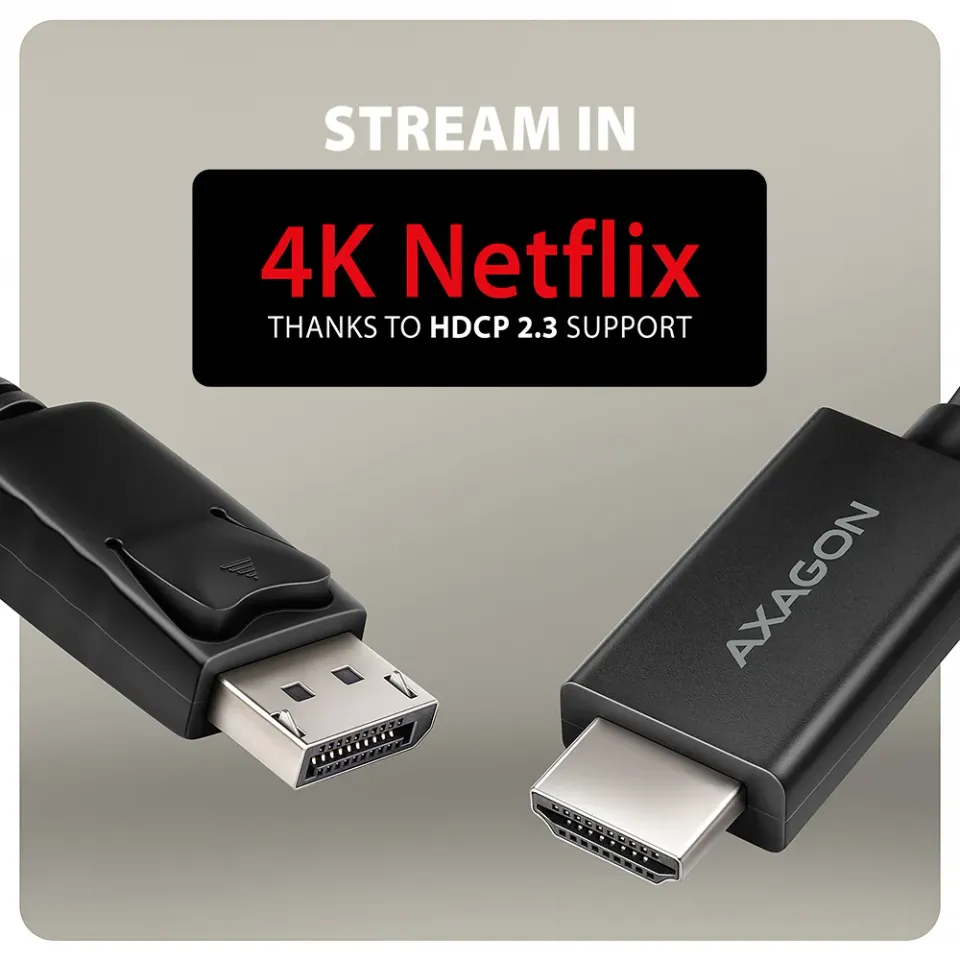 AXAGON RVD-HI20C2, DisplayPort -> HDMI 2.0b redukce / kabel 1.8m, 4K/60Hz