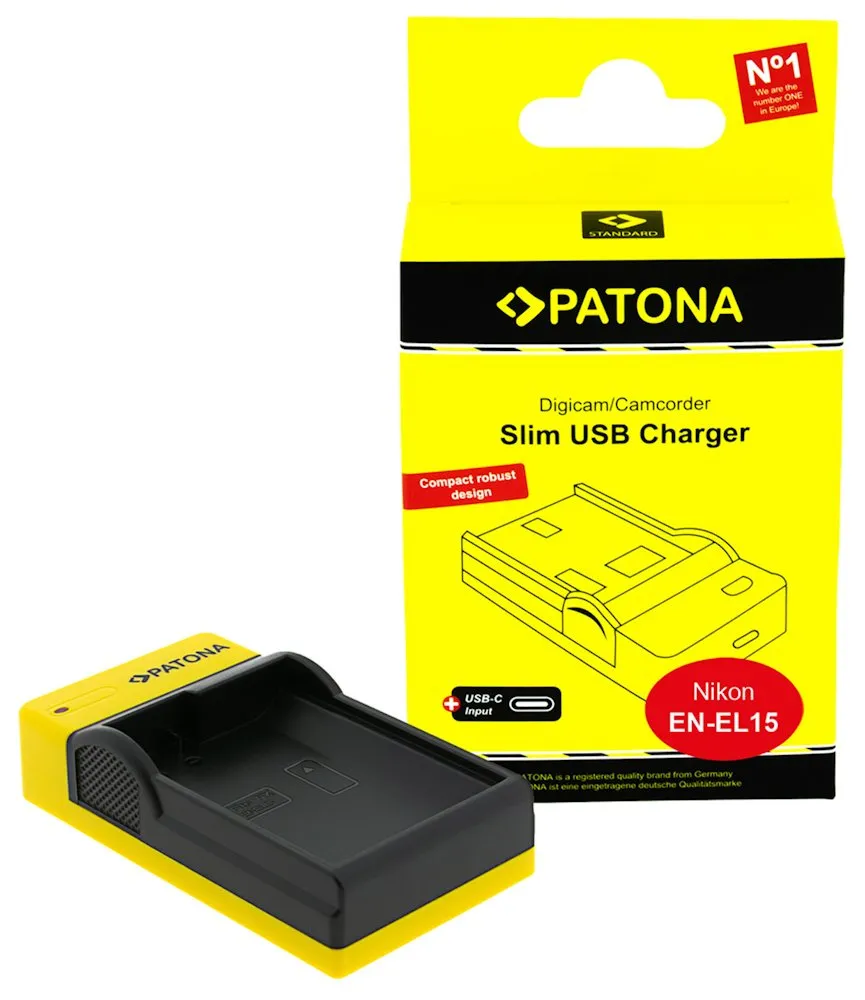 PATONA nabíječka Foto Nikon EN-EL15 slim, USB-C