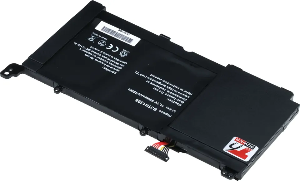 Baterie T6 Power pro Asus VivoBook S551L, R551L, K551L, V551L serie, 4400mAh, 49Wh, 3cell, Li-pol