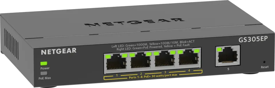 NETGEAR 5PT GE PLUS SWCH W/ POE+