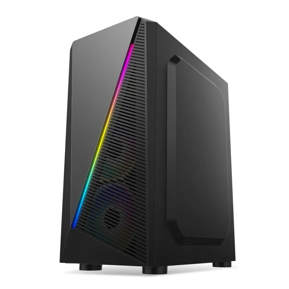 1stCOOL Middle Tower SHARK2, ATX black černý, bez zdroje, ATX (2xUSB2+ 1xUSB3+ Audio, RGB, bočnice) (PC case)