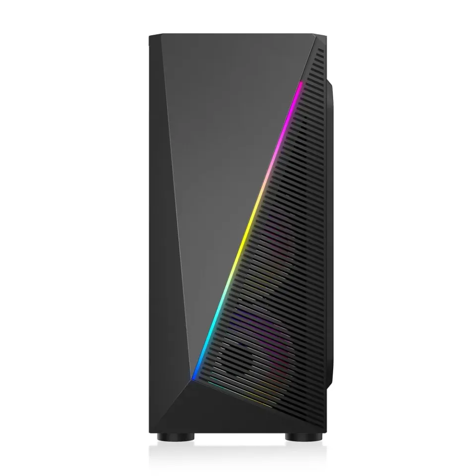 1stCOOL Middle Tower SHARK2, ATX black černý, bez zdroje, ATX (2xUSB2+ 1xUSB3+ Audio, RGB, bočnice) (PC case)
