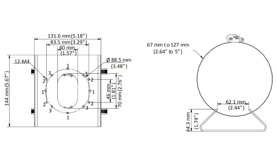 Hikvision DS-1275ZJ-S-SUS - kompaktní adaptér na sloup