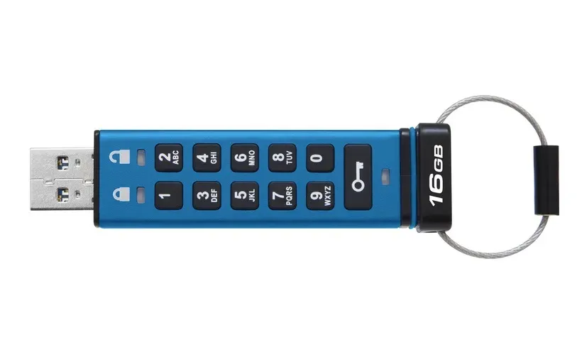 KINGSTON 16GB IronKey Keypad 200, FIPS 140-3 Lvl 3 (Pending) AES-256 Encrypted