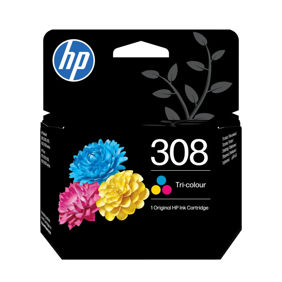 HP 308 Tříbarevná originální inkoustová kazeta
