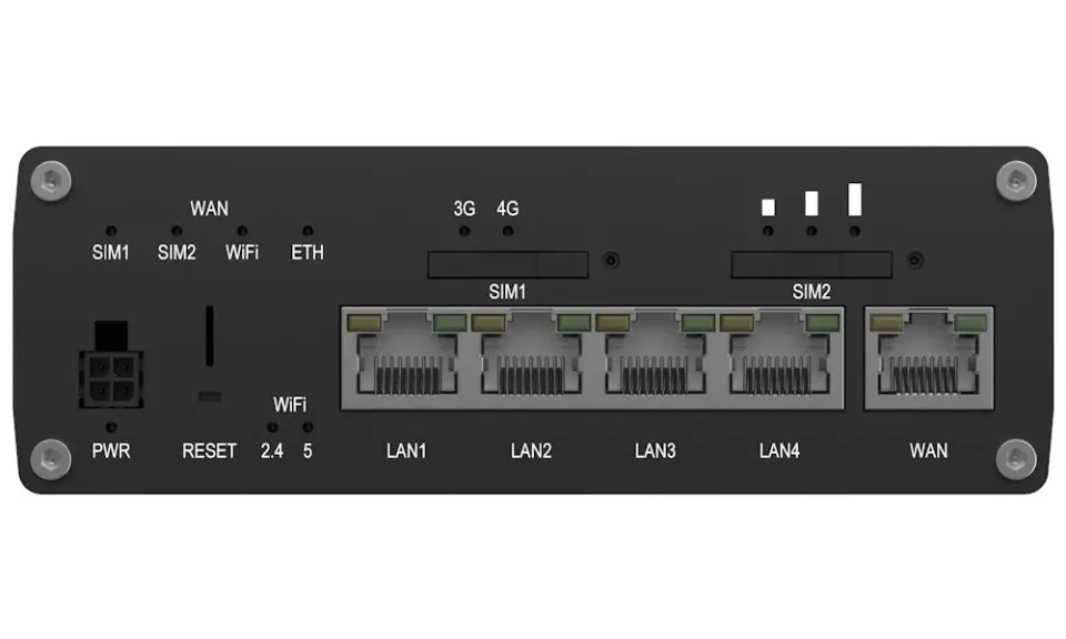 Teltonika RUTM16 průmyslový router 4x LAN, 1x WAN, LTE Telit global, Dual SIM + eSIM, WiFi 5