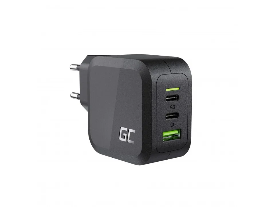 Green Cell GC PowerGaN 65W Charger (2x USB-C Power Delivery, 1x USB-A compatible