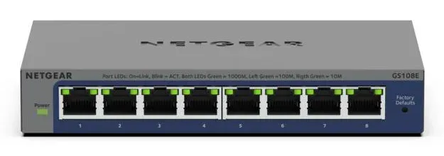 NETGEAR 8PT GIGABIT PLUS SWITCH, GS108E