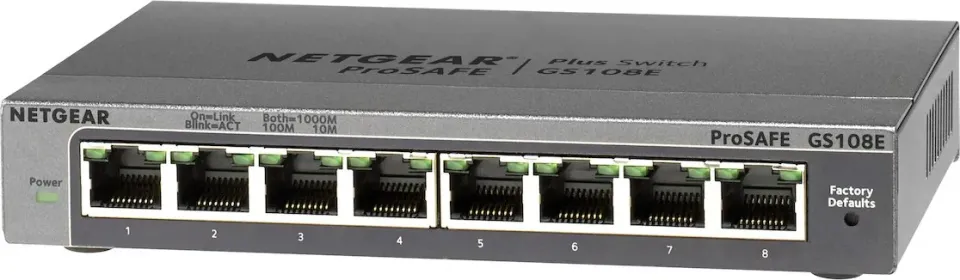 NETGEAR 8PT GIGABIT PLUS SWITCH, GS108E