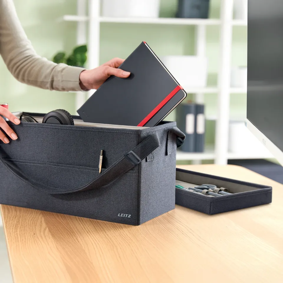 LEITZ textilní box pro hot desking s víkem, 46,5 x š 20 cm x v 26 cm