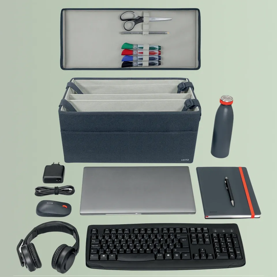 LEITZ textilní box pro hot desking s víkem, 46,5 x š 20 cm x v 26 cm