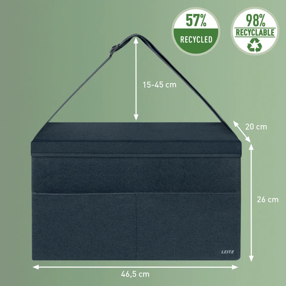 LEITZ textilní box pro hot desking s víkem, 46,5 x š 20 cm x v 26 cm