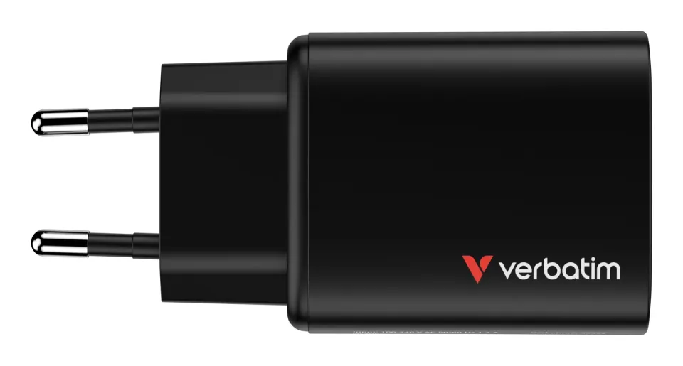 VERBATIM GaN Nabíječka Essentials 65W, 2xUSB-C, 1xUSB-A, černá