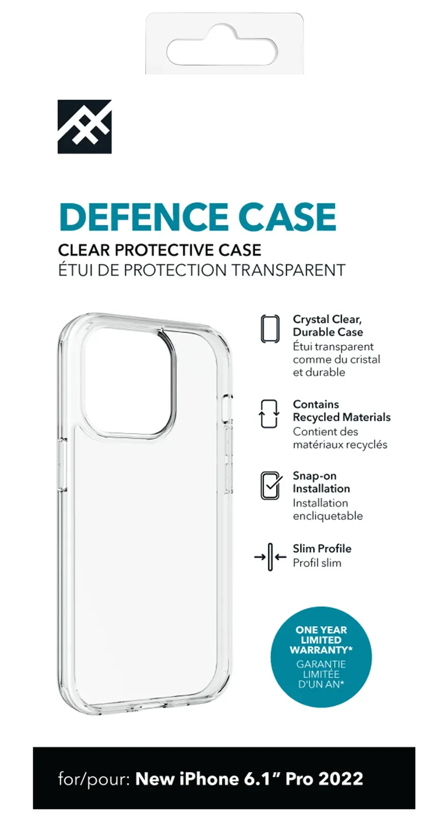 ZAGG Kryt Defence iPhone 14 Pro - průhledný