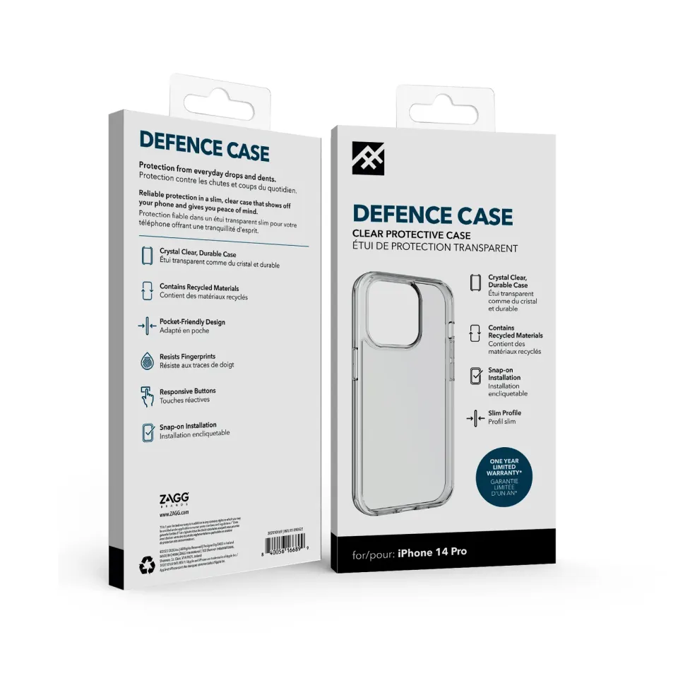 ZAGG Kryt Defence iPhone 14 Pro - průhledný