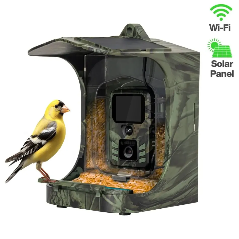 EVOLVEO StrongVision BirdFeeder - Chytré krmítko pro ptáky s kamerou a solárním