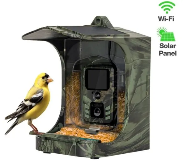 EVOLVEO StrongVision BirdFeeder - Chytré krmítko pro ptáky s kamerou a solárním