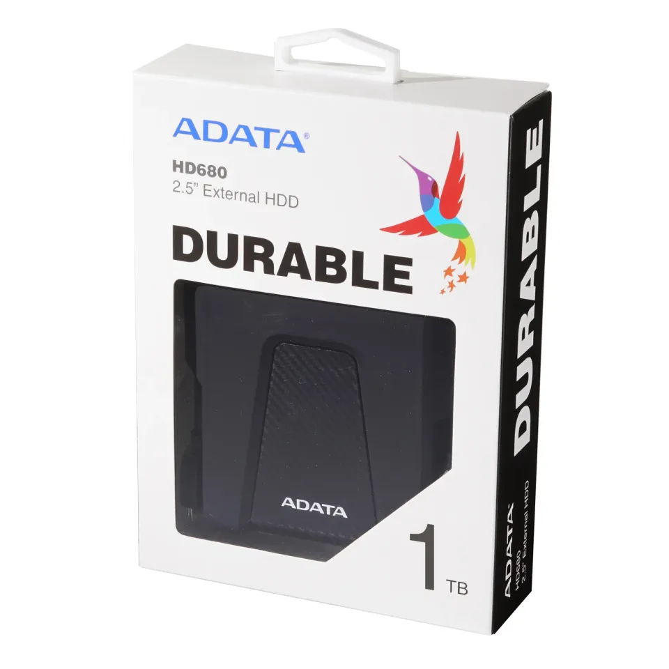 ADATA Externí HDD 1TB 2,5" USB 3.1 AHD680, černý (gumový, nárazu odolný)