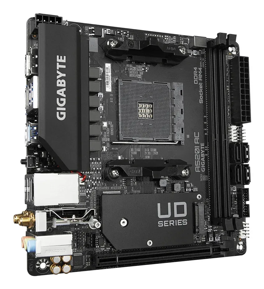 GIGABYTE MB Sc AM4 A520I AC, AMD A520, 2xDDR4, 1xDP, 2xHDMI, WI-FI, Mini-ITX