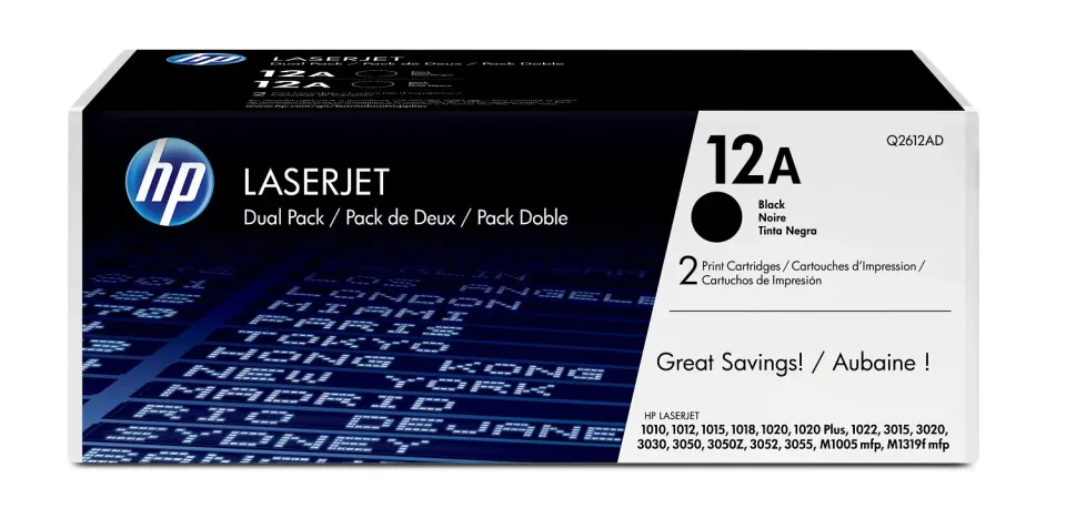 HP tisková kazeta černá,2-pack Q2612AD
