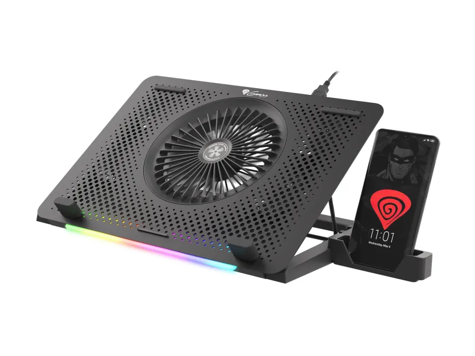 Chladící podložka pro NB Genesis Oxid 450 RGB do 15.6", hliníkové tělo