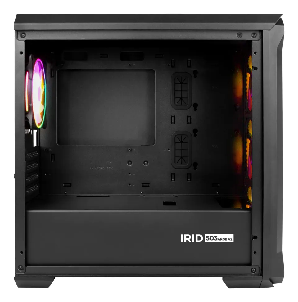 Počítačová skříň Genesis IRID 503 ARGB V2/Micro Tower/Transpar./Černá