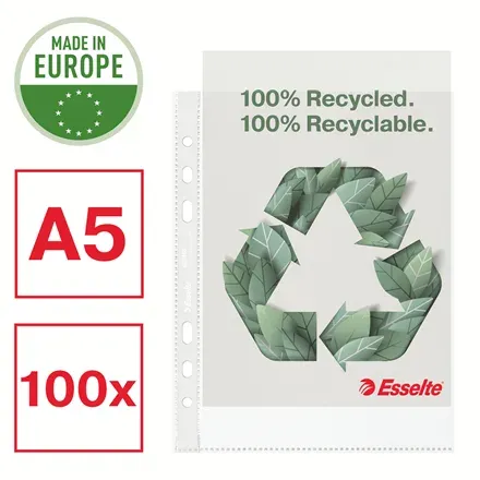 LEITZ Recyklované euroobaly Esselte A5, 70mic, krabice 100ks