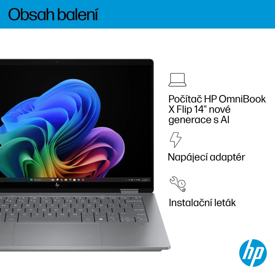 NTB HP OmniBook X Flip 14-fm0433nc, Ultra 7-256V, 14.0 3K OLED, 16GB LPDDR5X, 1TB,Win 11,2Y On-Site