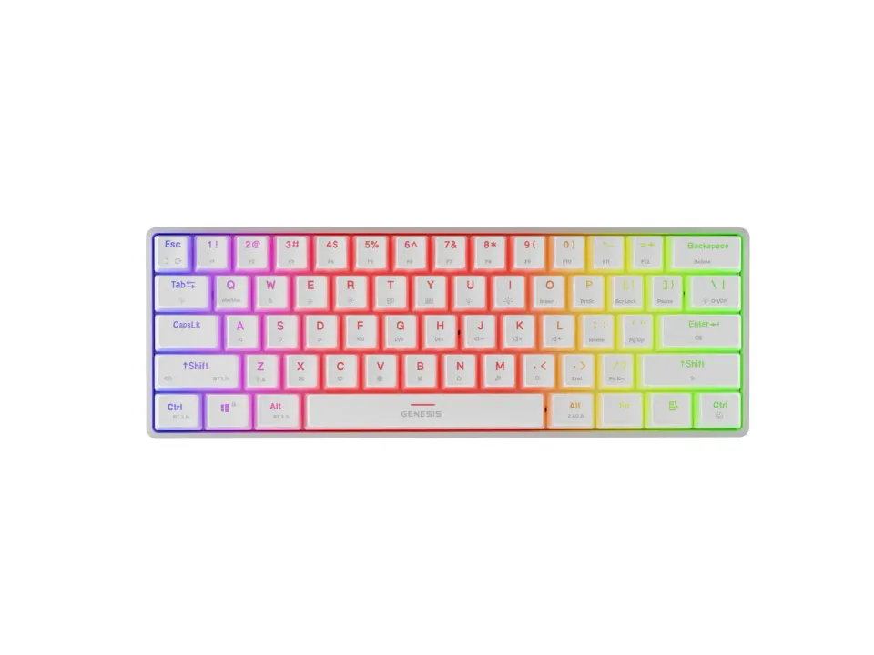 Genesis herní klávesnice THOR 660 G2/Gateron Brown/USB+BT/US layout/Bílá