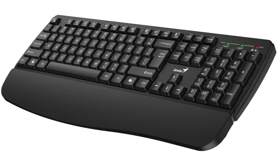 Genius KB-7123, Klávesnice, bezdrátová, 2,4GHz, mini USB přijímač, ergo. podložk