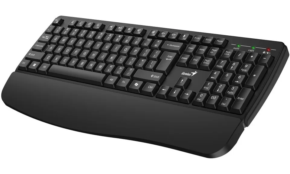 Genius KB-7123, Klávesnice, bezdrátová, 2,4GHz, mini USB přijímač, ergo. podložk