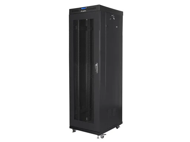 LANBERG Volně stojící skříň 19" 42U/600x800 (v rozloženém stavu) síťované dveře (FF01-6842-23BL)