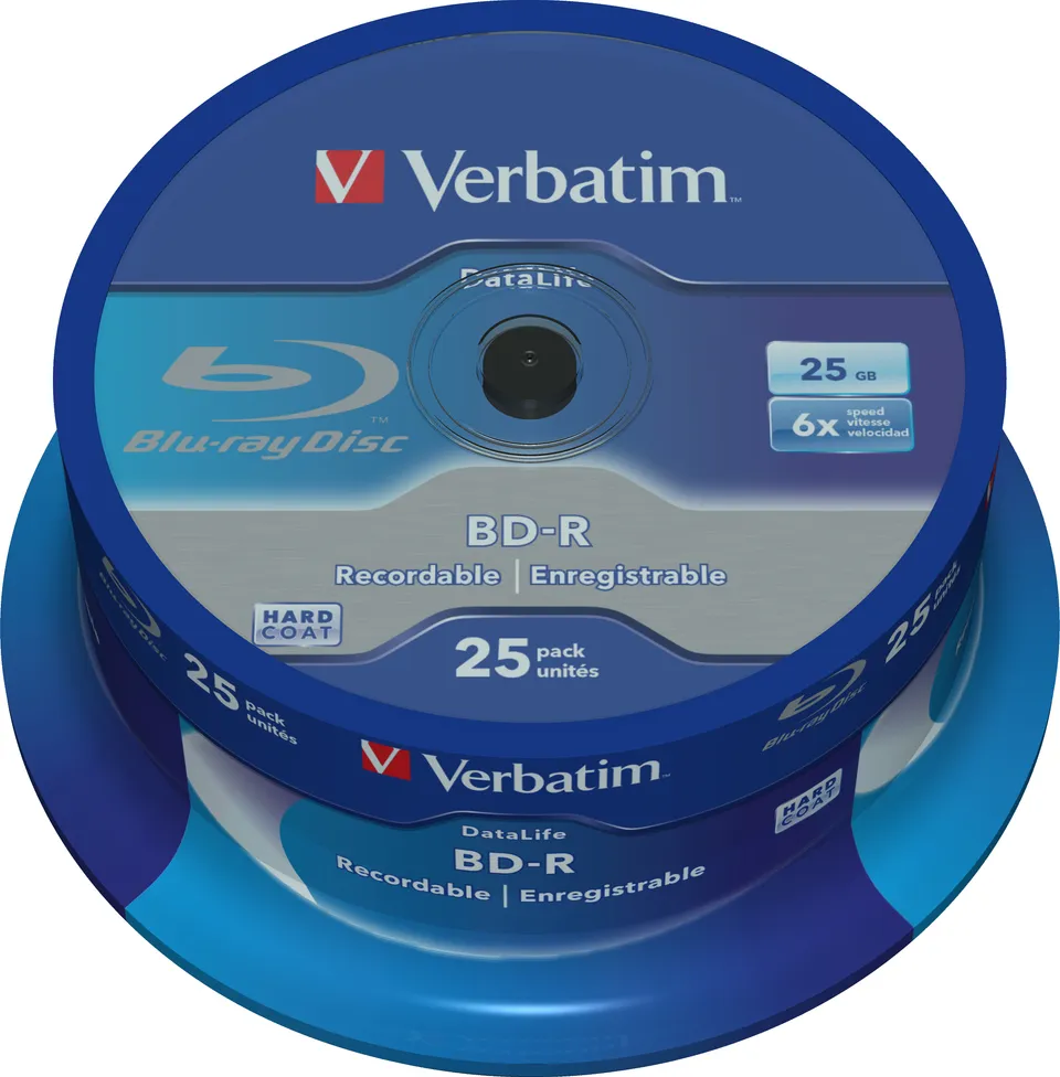 VERBATIM BD-R SL DataLife 25GB, 6x, spindle 25 ks