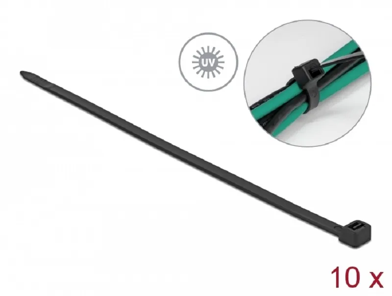 Delock Kabelový úvazek odolný proti ultrafialovému záření, D 1220 x Š 9,0 mm, če