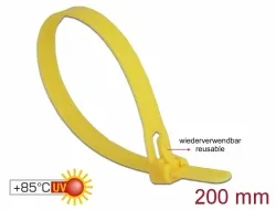 Delock Kabelové stahovací pásky pro opakované použití tepelne odolné D 200 x Š 7