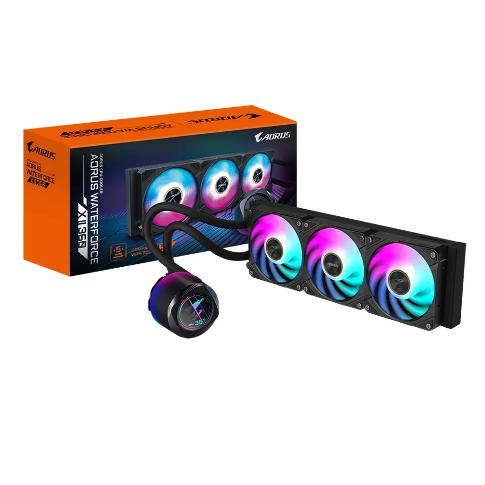 GIGABYTE vodní chladič AORUS WATERFORCE X II 360 120mm ARGB, LCD displej