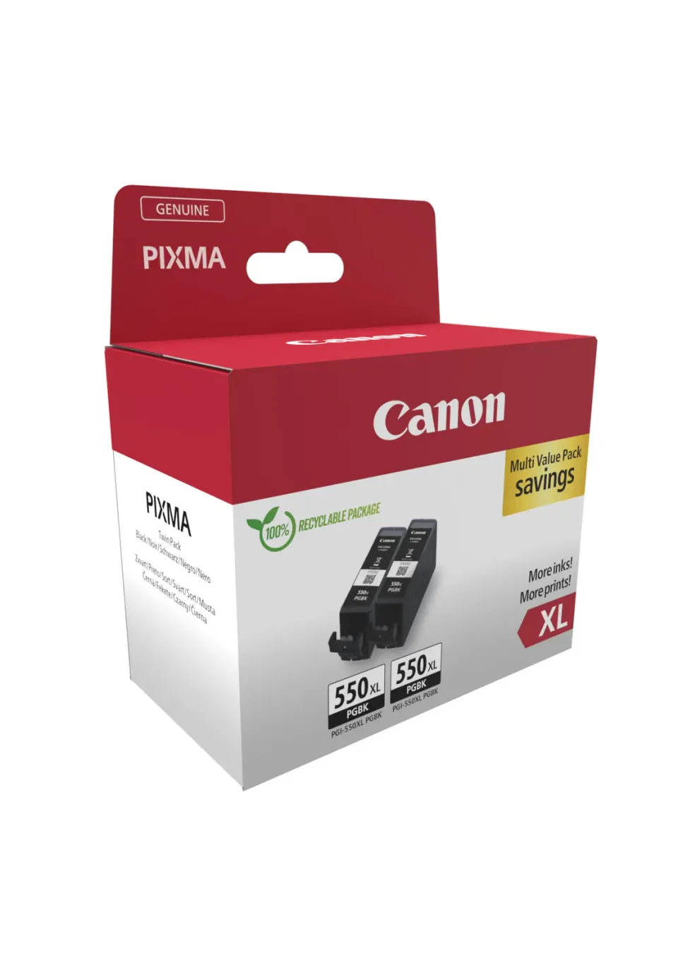 Canon cartridge PGI-550 XL/Black/ Twinpack / SEC / 1000str.