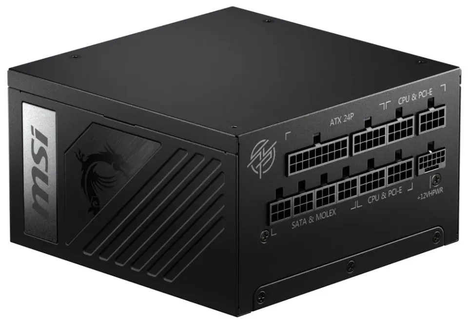 MSI zdroj MPG A1000G PCIE5/ 1000W/ ATX3.1/ akt. PFC/ 10 let záruka/ 135mm ventilátor/ plně modulární/ 80PLUS Gold