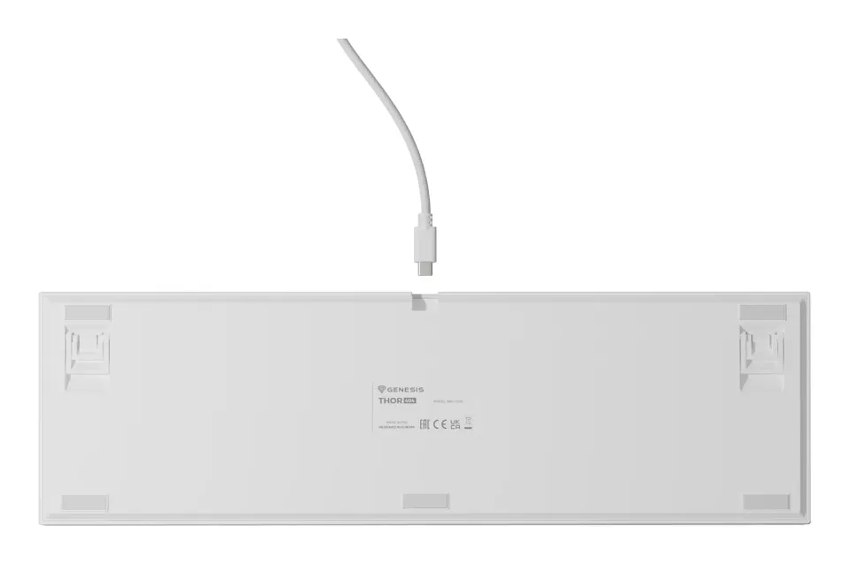 Herní mechanická klávesnice Genesis THOR 404/RGB/Gateron Yellow Pro/Drátové USB-A/US layout/Bílá