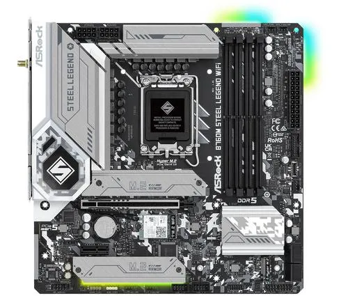 ASROCK B760M STEEL LEGEND WIFI (intel 1700 12+13gen, 4xDDR5 7200MHz, 4xSATA3, 3x M.2, HDMI+DPort +eDP, 1xGLAN, mATX)