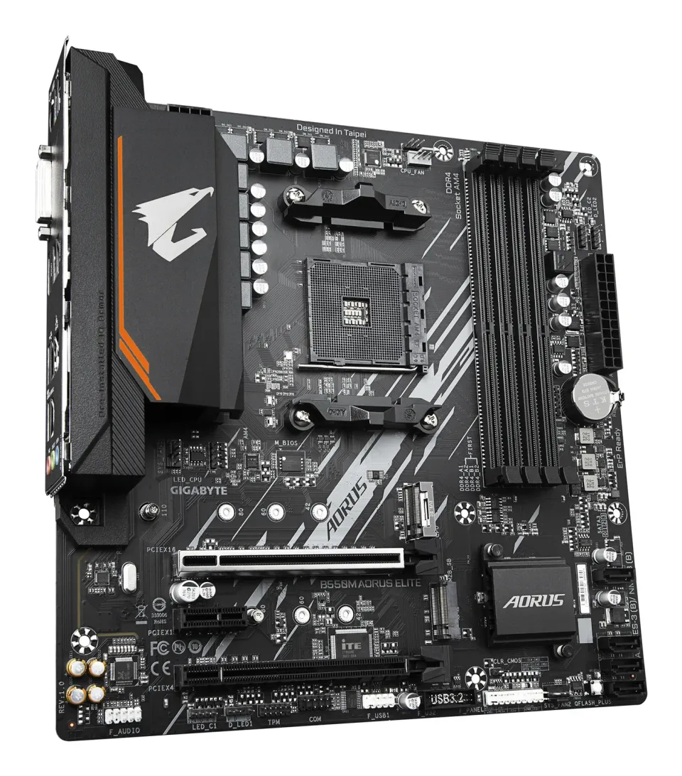 GIGABYTE MB Sc AM4 B550M AORUS ELITE, AMD B550, 4xDDR4, 1xHDMI, 1xDVI, mATX