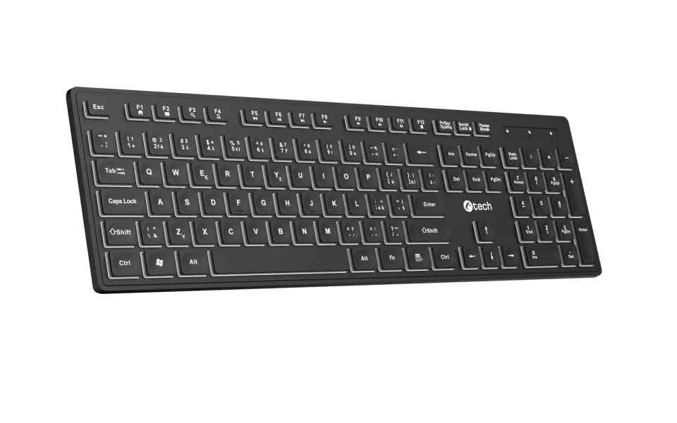 Klávesnice C-TECH KB-201-BL, nízkoprofilová,
