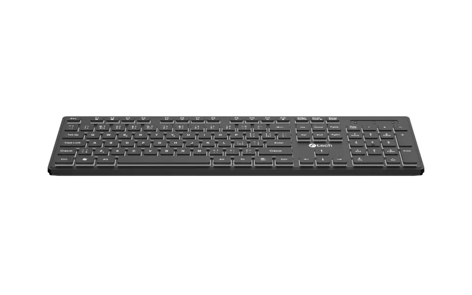 Klávesnice C-TECH KB-201-BL, nízkoprofilová,